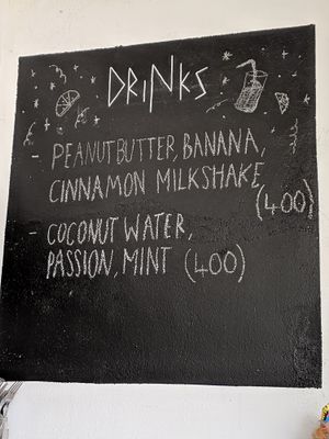 Drink menu at No Fish Today in Weligama