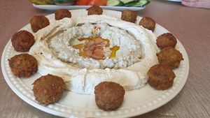 Hummus,Babaganush, Falafel & Pita  - VEGAN  at Sababa in Chiang Mai