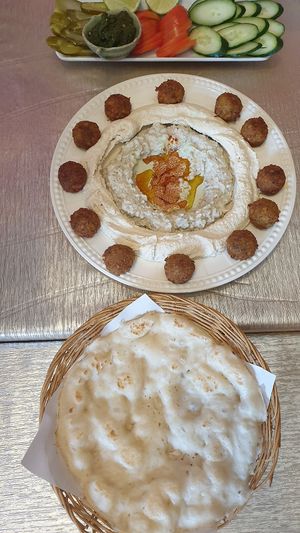 Hummus,Babaganush, Falafel & Pita  - VEGAN  at Sababa in Chiang Mai