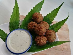 NEW IN SABABA CHIANG MAI 
Falafel with Ganja.
*Government license allows only for dine in at Sababa in Chiang Mai