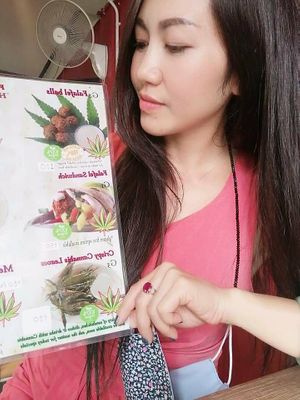 Ganja menu at Sababa in Chiang Mai