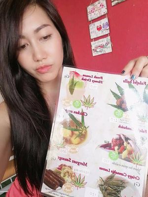 Ganja menu at Sababa in Chiang Mai