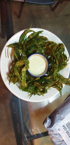Crispy homemade ganja leaves by #ChefJEAB #LifeIsSababa at Sababa in Chiang Mai