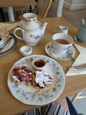 Delicious!! So nice to find a vegan cream tea. It was gorgeous. I think the scone was freshly baked too. at Twisted Currant in Helston