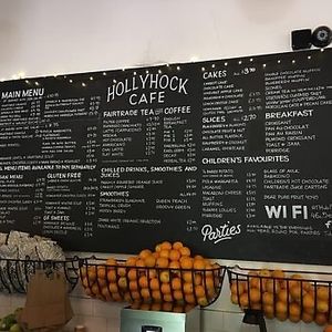 Menu board  at Hollyhock Cafe in Richmond Upon Thames