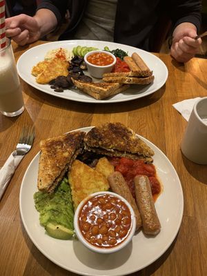 Top meal - Veganzilla (huge portion). Bottom meal - Vegan Kong  at The Funky Monkey in Stockport