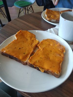 Vegan cheese on toast at The Funky Monkey in Stockport