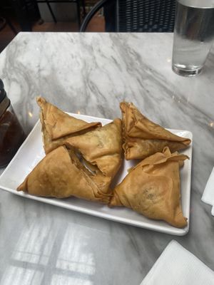 Big, thick samosas  at Chercher in Washington