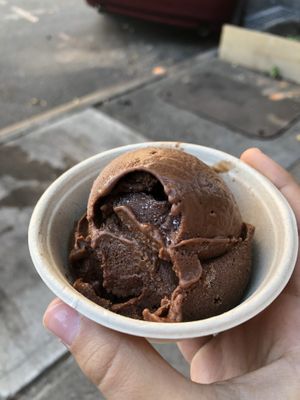 Dark chocolate sorbet! at SkyIce in Brooklyn