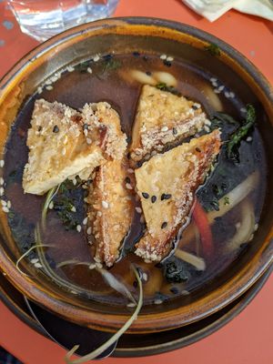 Mushroom miso broth at Friend of Mine  in Bridge Of Allan