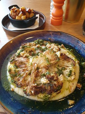 Cauliflower steak and potatoes at Friend of Mine  in Bridge Of Allan