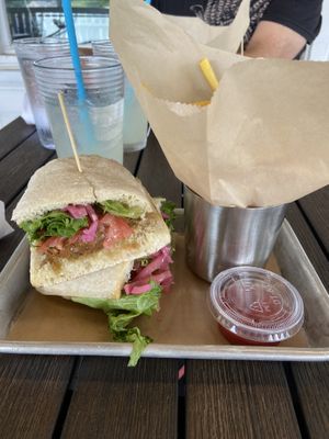 Falafel sandwichh  at Rebel Dog Coffee Co in Plainville