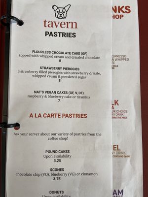 Pastry menu with labeled options   at Rebel Dog Coffee Co in Plainville