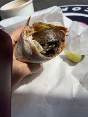 Vegan portobello burrito (with vegan aioli)  at With Love Burrito in Maastricht