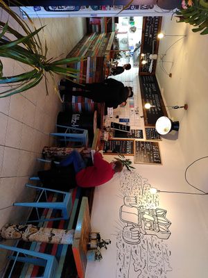Indoor, small sitting area at With Love Burrito in Maastricht