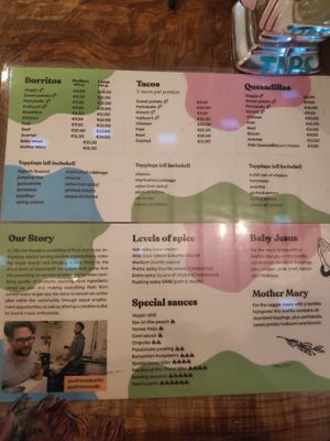 Menu at With Love Burrito in Maastricht