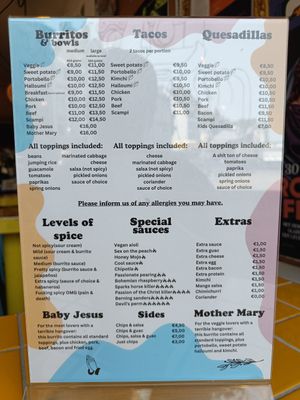 Prices at With Love Burrito in Maastricht