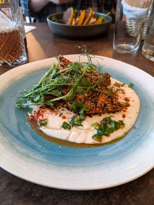 Sesame marinated tofu - appetizer at Le Potager de Charlotte - Rennequin in Paris
