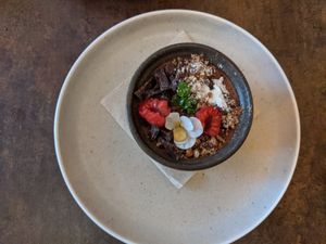 Chocolate mousse - dessert at Le Potager de Charlotte - Rennequin in Paris