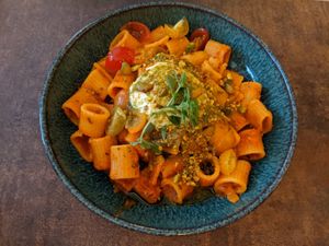 Rigatoni á la provençale - entree at Le Potager de Charlotte - Rennequin in Paris