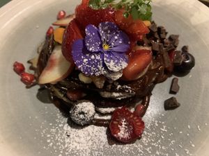 Almond and rice pancake  at Le Potager de Charlotte - Rennequin in Paris