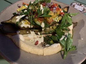 Roasted eggplant  at Le Potager de Charlotte - Rennequin in Paris