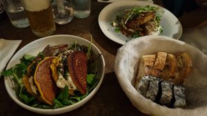 Chickpea pancakes at Le Potager de Charlotte - Rennequin in Paris