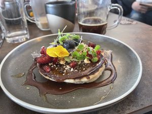 Almond chocolate pancakes  at Le Potager de Charlotte - Rennequin in Paris