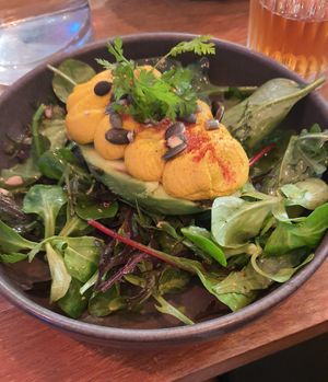 Avocado "hard boiled egg" at Le Potager de Charlotte - Rennequin in Paris