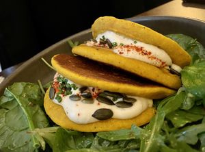 Chickpea and rice pancake  at Le Potager de Charlotte - Rennequin in Paris
