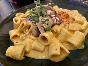 Rigatoni - carbonara style  at Le Potager de Charlotte - Rennequin in Paris