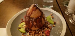 Pear & chocolate dessert at Le Potager de Charlotte - Rennequin in Paris