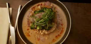 Sweet potato puree main course at Le Potager de Charlotte - Rennequin in Paris