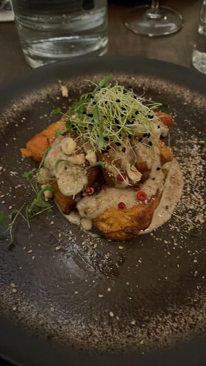 Roasted sweet potato starter - wonderful  #Veganuary at Le Potager de Charlotte - Rennequin in Paris