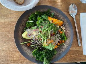 Main salad - sweet potato and chickpeas  at Le Potager de Charlotte - Rennequin in Paris