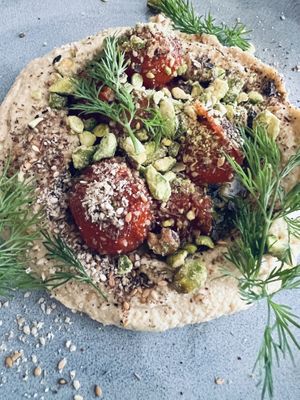 Houmous & cherry tomatoes   at Le Potager de Charlotte - Rennequin in Paris
