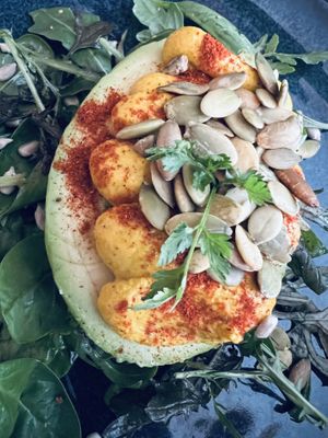 Avocado “egg style"  at Le Potager de Charlotte - Rennequin in Paris