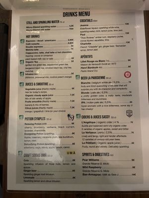 Menu  at Le Potager de Charlotte - Rennequin in Paris