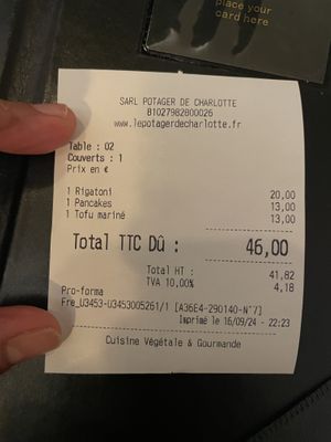 Price  at Le Potager de Charlotte - Rennequin in Paris