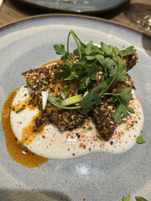 Sesame crusted tofu (would not recommend, no flavor)  at Le Potager de Charlotte - Rennequin in Paris