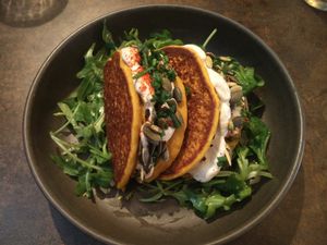 Chickpea & rice pancake at Le Potager de Charlotte - Rennequin in Paris