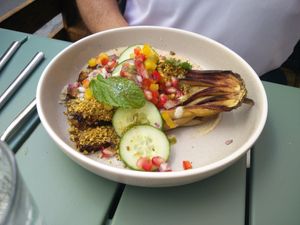 Grilled eggplant at Le Potager de Charlotte - Rennequin in Paris