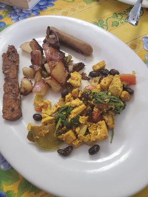 Part 2 of The Vegan Garfield Platter at The Black Cat Cafe in Devon