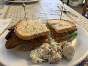Vegan BLT  at The Black Cat Cafe in Devon