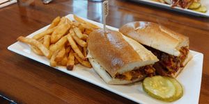 Philly cheesesteak at Wally's in Surf City