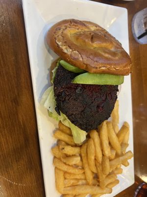 Quinoa beer burger   at Wally's in Surf City