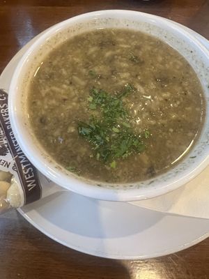 Wild rice mushroom soup   at Wally's in Surf City