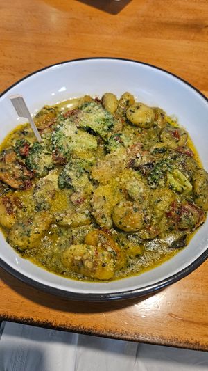 Gnocchi pesto with veggies at Wally's in Surf City