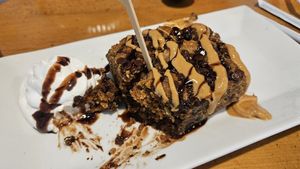 This vegan chocolate peanut butter dessert was heavenly at Wally's in Surf City