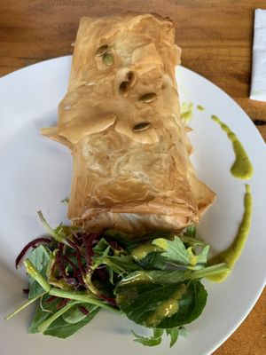 Vegan curry filled filo  at Kush Coffee Ltd in Nelson